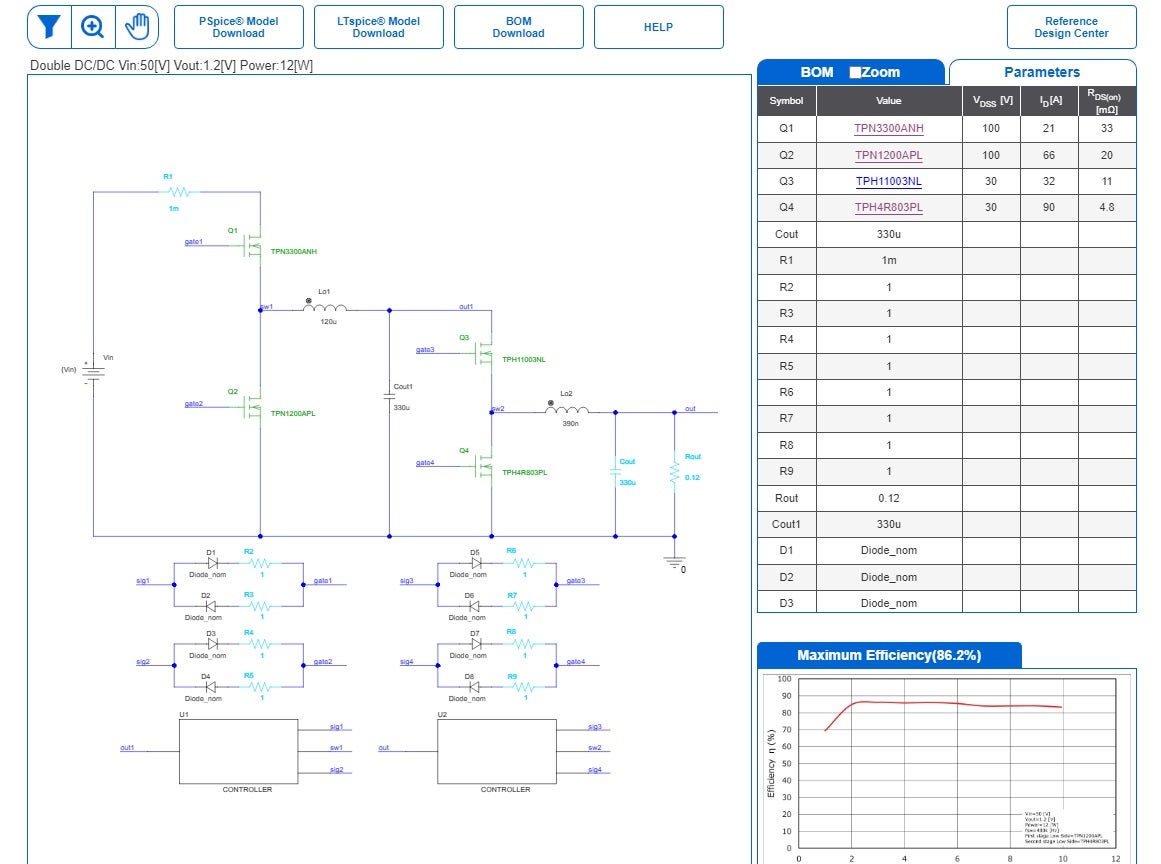  SMPS design result with MOSFET selector tool